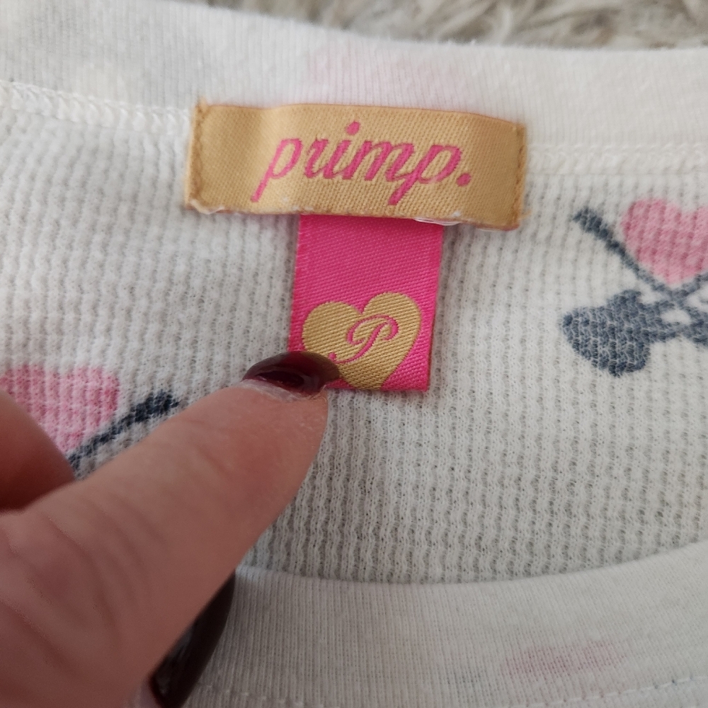 Primp Vintage Y2K Long Sleeve Thermal Top with Rhinestone Details Size Small - Picture 4 of 8